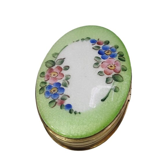 Vintage Enameled Flower Compact (A4065) - Picture 2 of 6